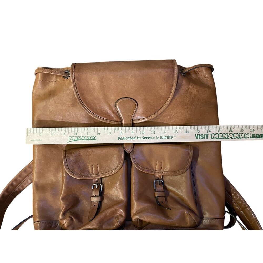 Coach Leather Backpack Brown Drawstring Flap Vintage Style Used - Picture 12 of 16